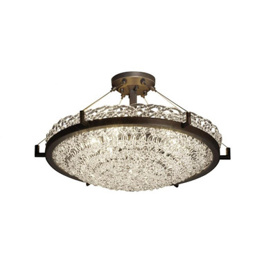 Veneto Luce Ring 6 Light Semi Flush Mount by Justice Design - GLA-9682-35-LACE