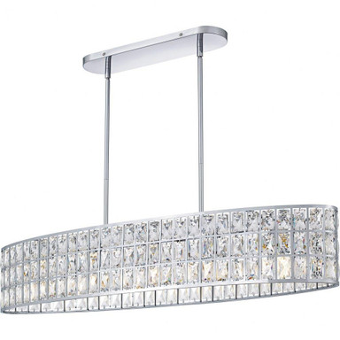 Gibson 5 Light Linear Chandelier 8.25 Inch Tall and 42 Inch Wide by Quoizel - GIB542