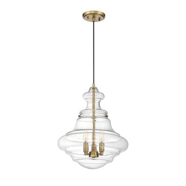 3 Light Medium Pendant 18.38 Inch Tall by Meridian - M70058