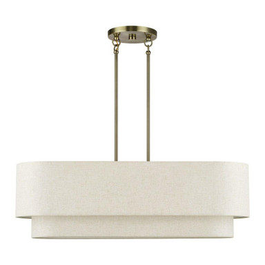Manorwood 4 Light Large Linear Chandelier 20.5 Inch X 10 Inch Wide by Livex - 41934