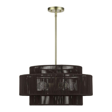 Acordia 5 Light Pendant 17.5 Inch Tall and 22 Inch Wide by Livex - 49124