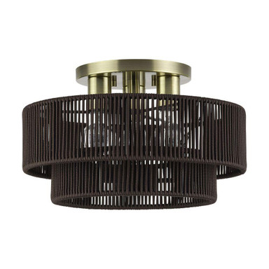 Acordia 3 Light Large Semi Flush Mount 9.25 Inch and 15 Inch Wide by Livex - 49133