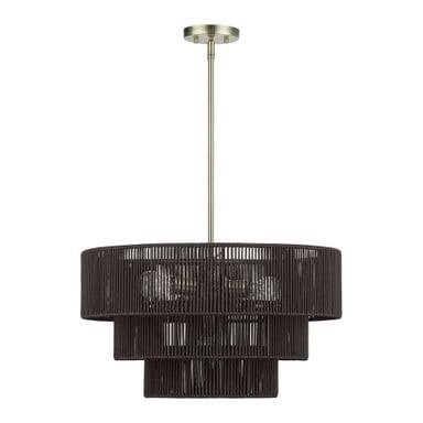 Acordia 6 Light Pendant 21 Inch Tall and 23 Inch Wide by Livex - 49126