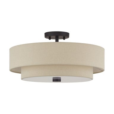 Bellingham 4 Light Large Semi Flush Mount 9 Inch and 18 Inch Wide by Livex - 58855
