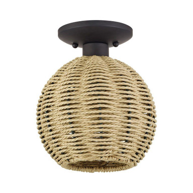 Summervine 1 Light Small Semi Flush Mount 9 Inch and 8 Inch Wide by Livex - 60206