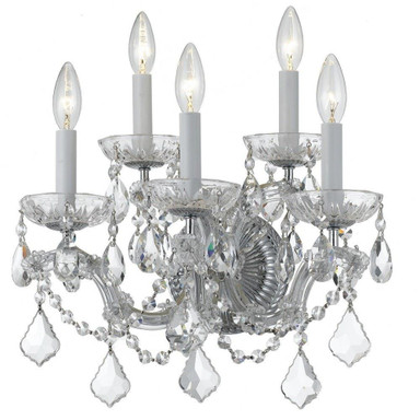 Maria Theresa 5 Light Candle Style Wall Sconce 18 Inch Tall by Crystorama - 4404