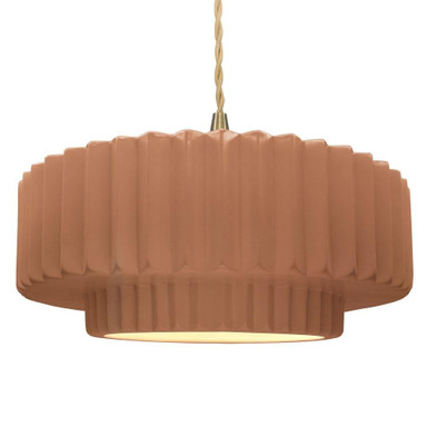 Radiance 1 Light Tier Pleated Pendant 6 X 16.25 Inch Wide by Justice Design - CER-6555