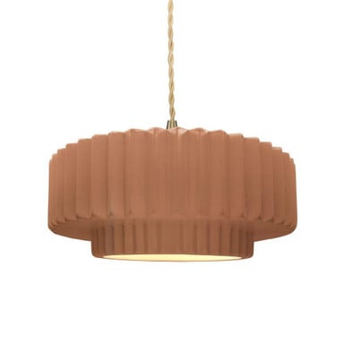 Radiance 1 Light Tier Pleated Pendant 5.25 X 14.5 Wide by Justice Design - CER-6553