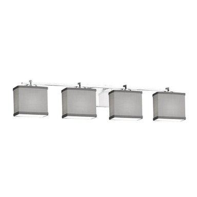 Textile Era 4 Light Rectangle Gray Vanity Light by Justice Design - FAB-8444-55-GRAY