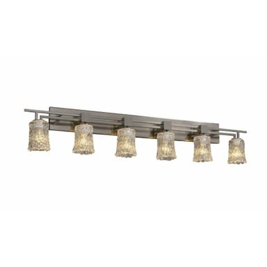 Veneto Luce Aero 6 Light Cylinder Clrt Vanity Light by Justice Design - GLA-8706-16-CLRT