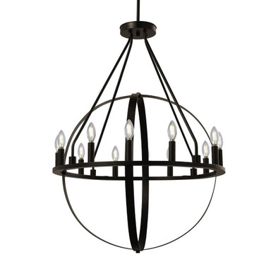 Orbit 12 Light Chandelier 45 Inch Tall and 32 Inch Wide by Justice Design - NSH-4284