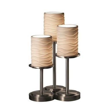 Limoges Dakota 3 Light Table Lamp with Sawtooth Cylinder Shade by JD - POR-8797-10-SAWT