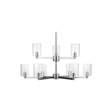 Fullton 9 Light Chandelier 24.63 X 33 Inch Wide by Visual Comfort Studio - 3164209C