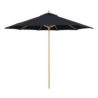 9 Foot Wood Commercial Manual Lift Octagon Market Umbrella by Galtech - 136