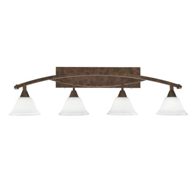 Bow 4 Light Muslin Glass Vanity Light 39.25 Inch Length by Toltec - 174-11-31