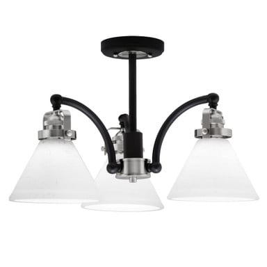 Easton 3 Light 5.75 Inch Length Semi Flush Mount by Toltec - 1947-MBBN-302