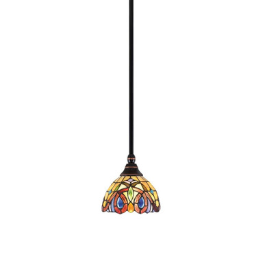 1 Light Stem Hung Small Pendant 6.75 Inch Tall by Toltec - 23-BC-9445