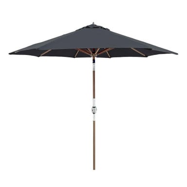 9 Foot Teak Wood Crank Lift Octagon Market Umbrella by Galtech - 537