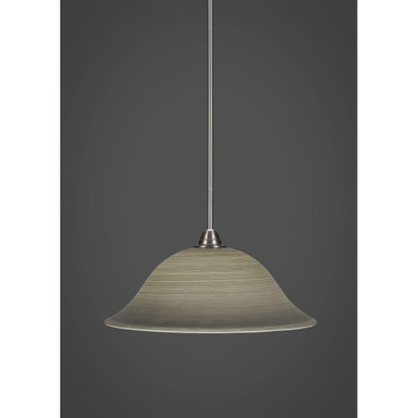 Paramount 1 Light Steel Large Pendant 16 Inch Wide by Toltec - 3401-16-1025-