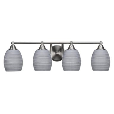 Paramount 4 Light Vanity Light 7.75 Inch Tall by Toltec - 3424-BN-615