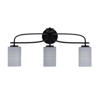 Cavella 3 Light Cylinder Glass Vanity Light 25.5 Inch Length by Toltec - 3913-MB-4062