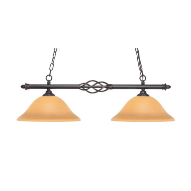 Elegante 2 Light Medium Linear Island Pendant 33.25 Inch Length by Toltec - 862-12-95-3325