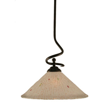 Capri 1 Light Steel Large Stem Hung Pendant 16.25 Inch Tall by Toltec - 900-16-1625-