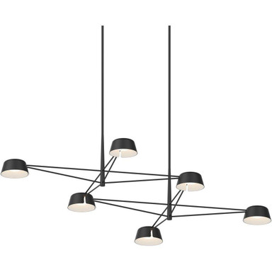 Ray 51W 6 LED Chandelier 12 Inch Tall and 67.75 Inch Wide by Sonneman - 2036
