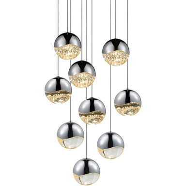 Grapes 9 LED Large Pendant 3.75 Inch Tall and 13.75 Inch Wide by Sonneman - 2916-LRG