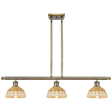 Bristol Natural II 3 Light Stem Hung Island 7.75 X 36 Inch by Innovations - 516-3I-NBD2-75
