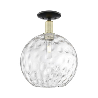 Athens Water Glass 1 Light Semi Flush Mount 15X 12 Inch Wide by Innovations - 716-1C-G1215-12