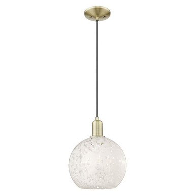 White Mouchette 1 Light Cord Hung Mini Pendant 12.58 Inch by Innovations - 716-1P-G1216-10