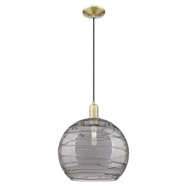 Athens Deco Swirl 1 Light Cord Hung Mini Pendant 15.95 Inch by Innovations - 716-1P-G1213-14