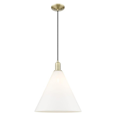 Berkshire Glass 1 Light Cord Hung Mini Pendant 17.83 Inch by Innovations - 716-1P-GBC16