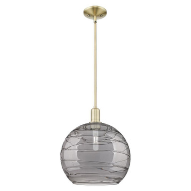 Athens Deco Swirl 1 Light Stem Hung Mini Pendant 15.75 Inch by Innovations - 716-1S-G1213-14