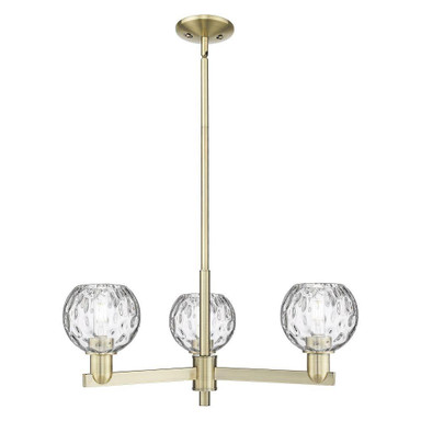 Athens Water Glass 3 Light Stem Hung Chandelier 27.75 Inch by Innovations - 716-3CR-G1215-6