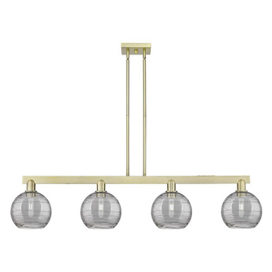 Athens Deco Swirl 4 Light Stem Hung Island 50.75 Inch Wide by Innovations - 716-4I-G1213-8