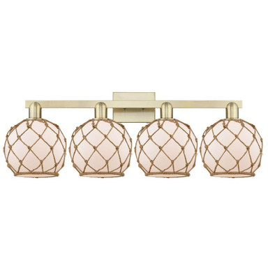 Farmhouse Rope 4 Light Bath Vanity 12 Inch and 35 Inch Wide by Innovations - 716-4W-G12-8R