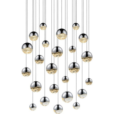 Grapes 24 LED Assorted Pendant 3.75 Inch Tall and 27 Inch Wide by Sonneman - 2918-AST