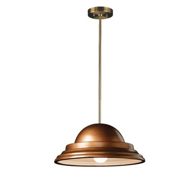 Radiance 1 Light Medium Dome Pendant with Rigid Stem by Justice Design - CER-6250-RIGID