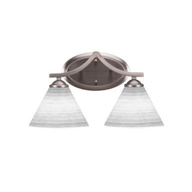 Zilo 2 Light Vanity Light 9 Inch Tall by Toltec - 552-1575-9