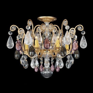 Renaissance Rock Crystal 6 Light Semi Flush Mount by Schonbek Signature - 3584