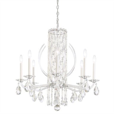 Siena 8 Light Crystal Tusks Chandelier 31 Inch Tall by Schonbek Signature - RS8308N
