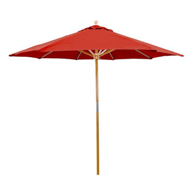 9 Foot Wood Pulley Lift Octagon Market Umbrella by Galtech - 132
