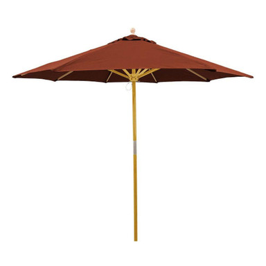 9 Foot Wood Pulley Lift Octagon Market Umbrella by Galtech - 132