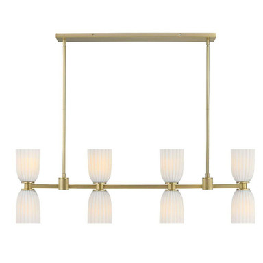 Baldwin 8 Light Linear Chandelier 13.75 X 44 Inch Wide by Savoy House - 1-1249-8