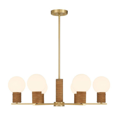 Jarrell 6 Light Chandelier 9.5 Inch Tall and 30 Inch Wide by Savoy House - 1-4080-6