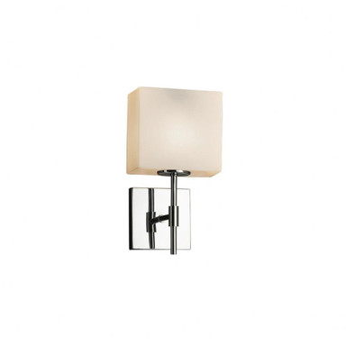 Fusion Union 1 Light Rectangle Glass ADA Wall Sconce by Justice Design - FSN-8417-55-OPAL
