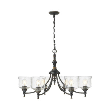 Keating 6 Light Chandelier 21.25 Inch Tall and 33.5 Inch Wide by Golden - 0806-6