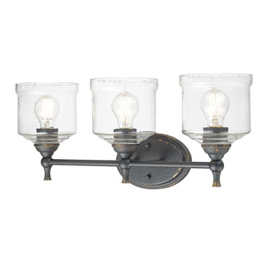 Keating 3 Light Bath Vanity 9.75 Inch Tall and 23.88 Inch Wide by Golden - 0806-BA3